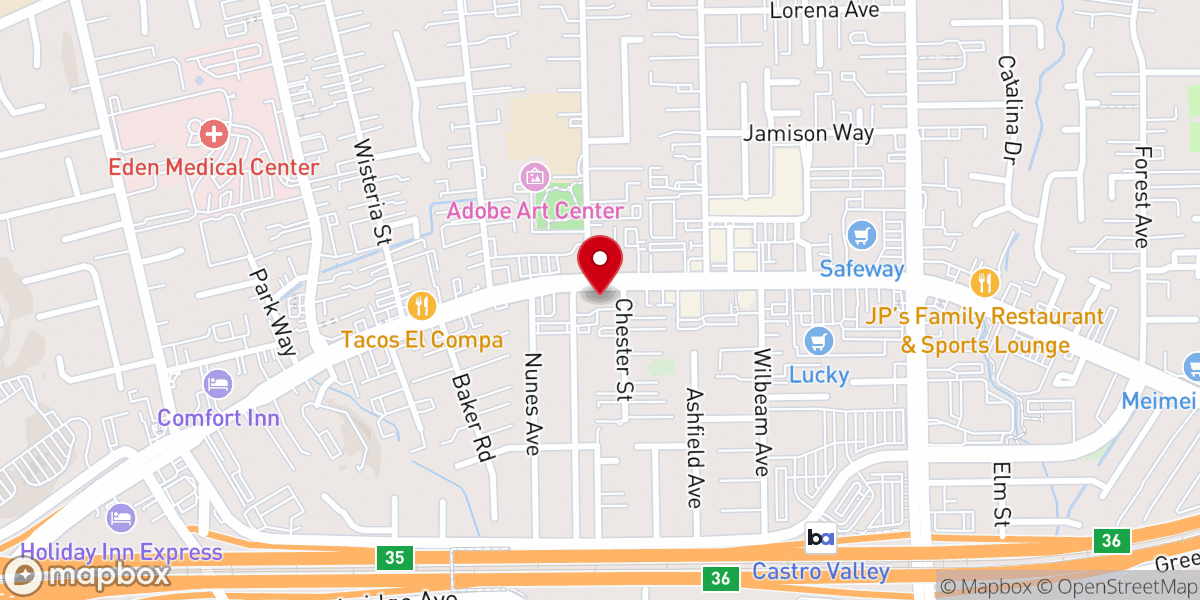 Map showing location of Church of Scientology Mission of Castro Valley