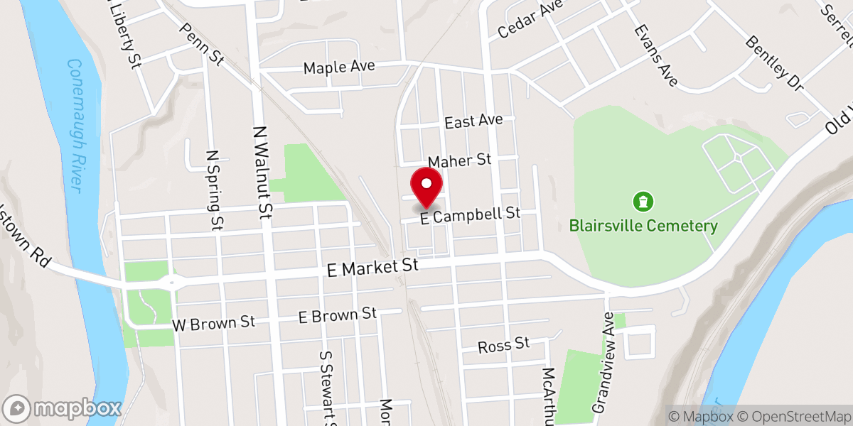 Map showing location of Second Baptist Church