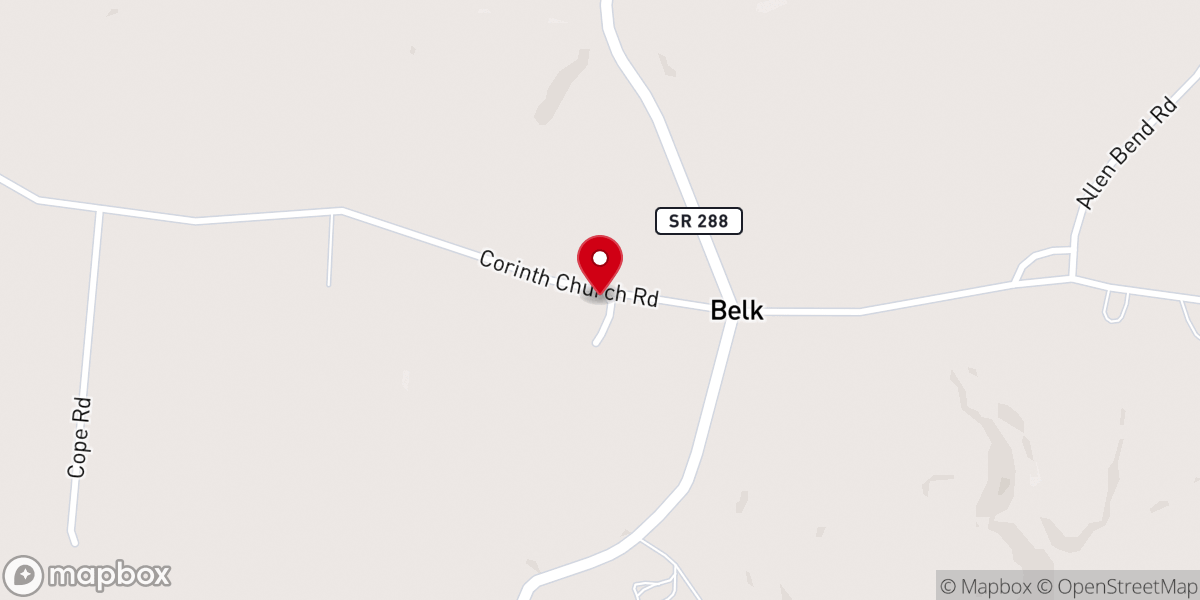 Map showing location of Corinth Church of Christ