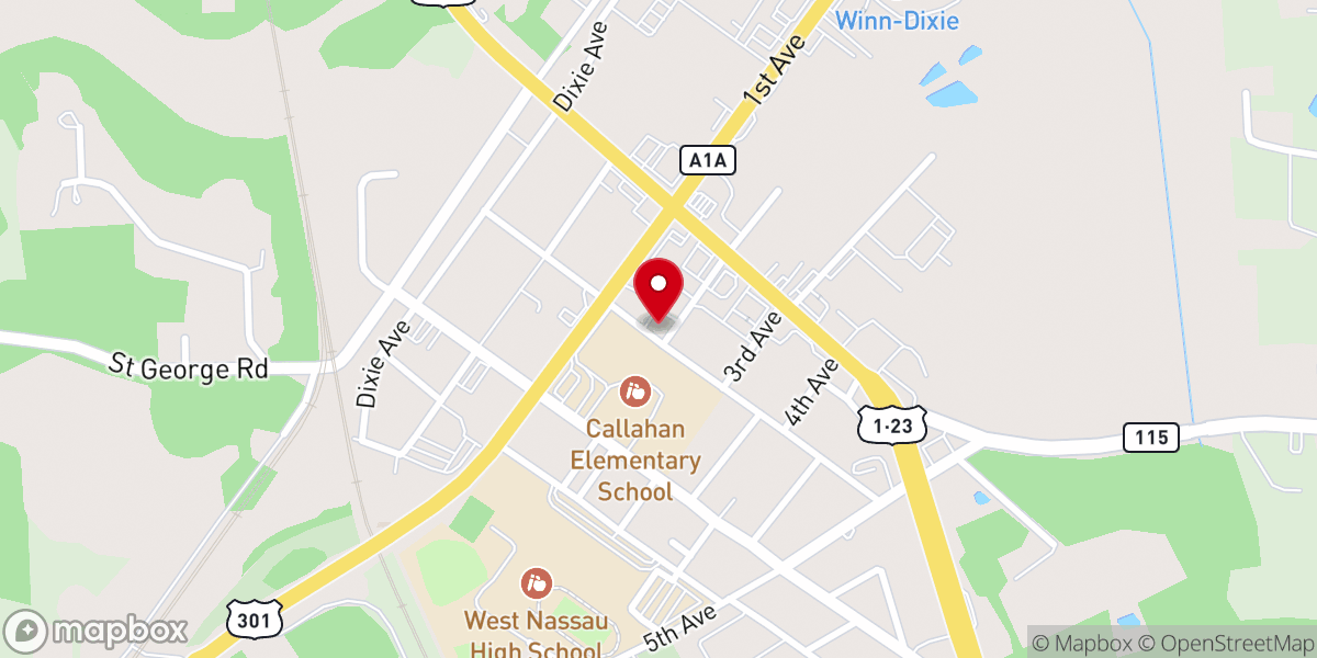 Map showing location of Callahan Methodist Church