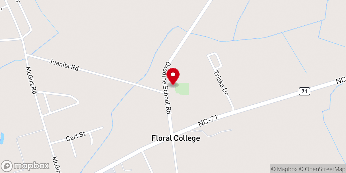 Map showing location of Centre Presbyterian Church