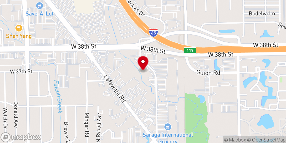 Map showing location of Winners Chapel Int'l aka Living Faith Church Worldwide Indianapolis