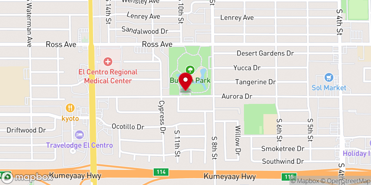 Map showing location of Bucklin Park