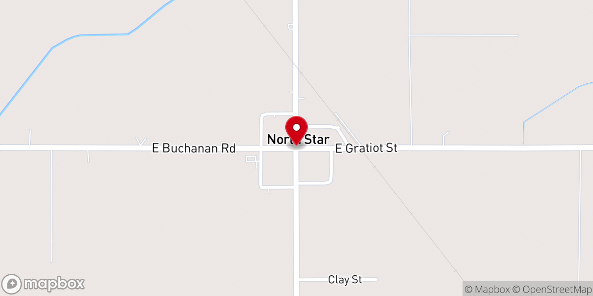 Map showing location of North Star
