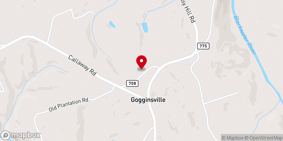 Map showing location of Gogginsville Methodist Church
