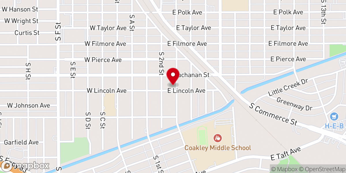 Map showing location of Primera Asamblea de Dios / First AG Latin