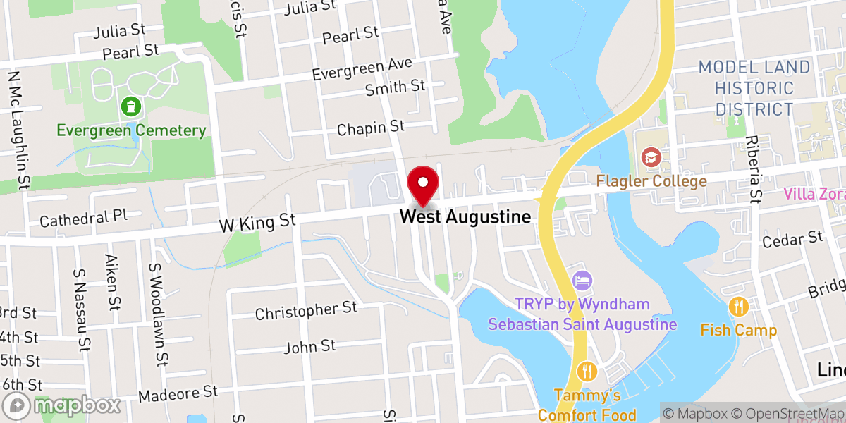 Map showing location of Coquina Community Church