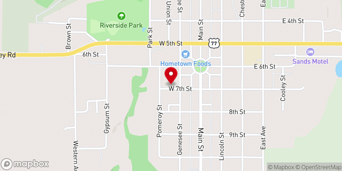 Map showing location of United Presbyterian Church