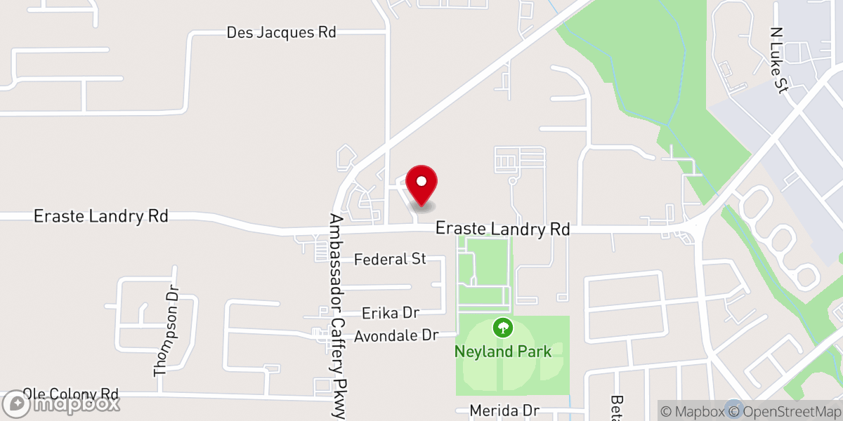 Map showing location of Arc of Acadiana – Lafayette Parish