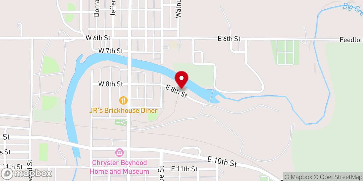 Map showing location of Ellis Lakeside Campground