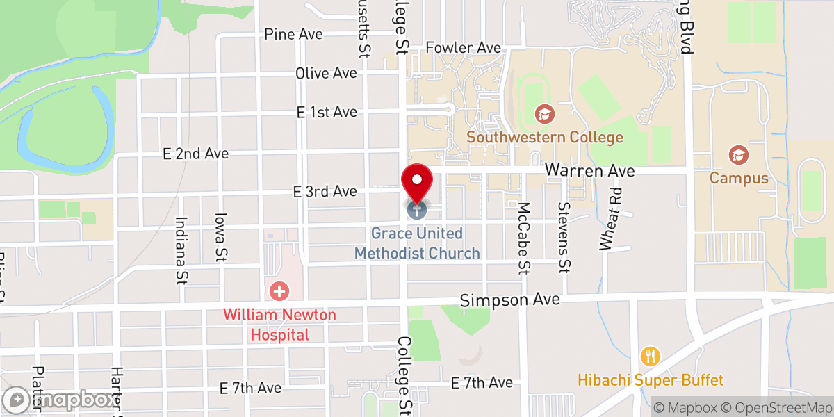 Map showing location of Grace United Methodist Church - Food Distribution Center