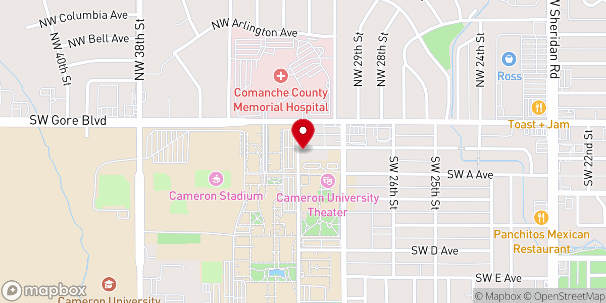 Map showing location of University Church of Christ