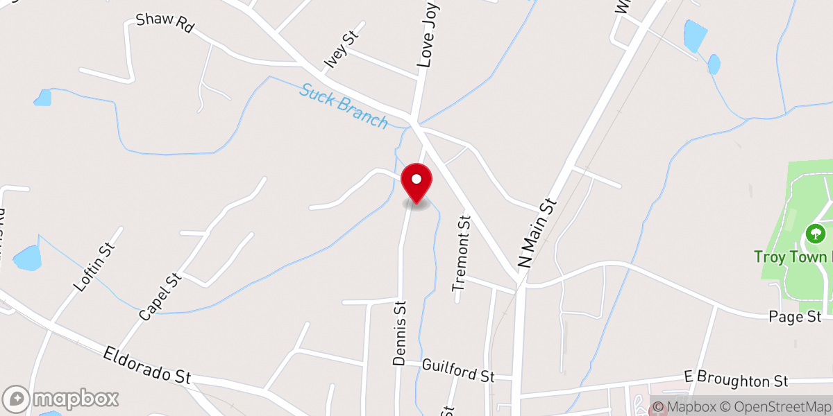 Map showing location of Gethsemane Worship Center