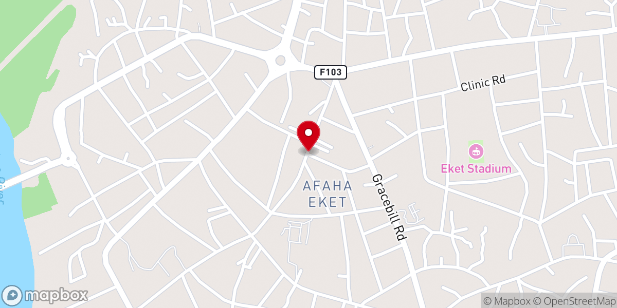 Map showing location of The Redeemed Christian Church Of God