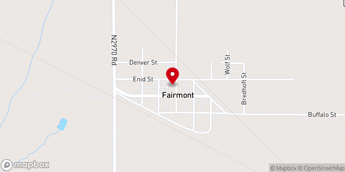 Map showing location of Fairmont Town Hall