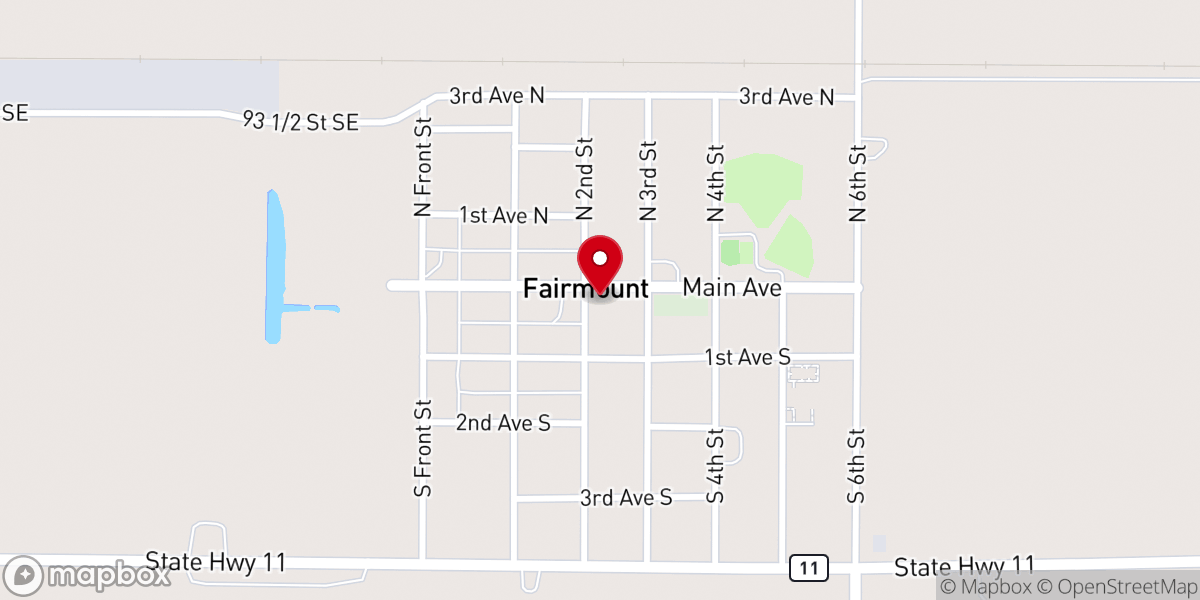 Map showing location of Fairmount United Methodist Church