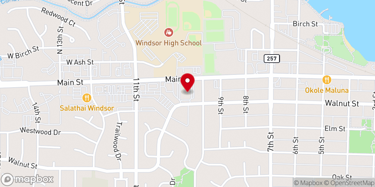 Map showing location of Faith Church of Windsor