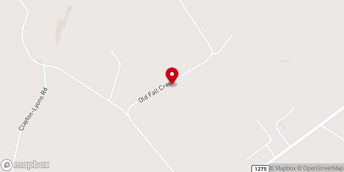 Map showing location of Fall Creek United Baptist