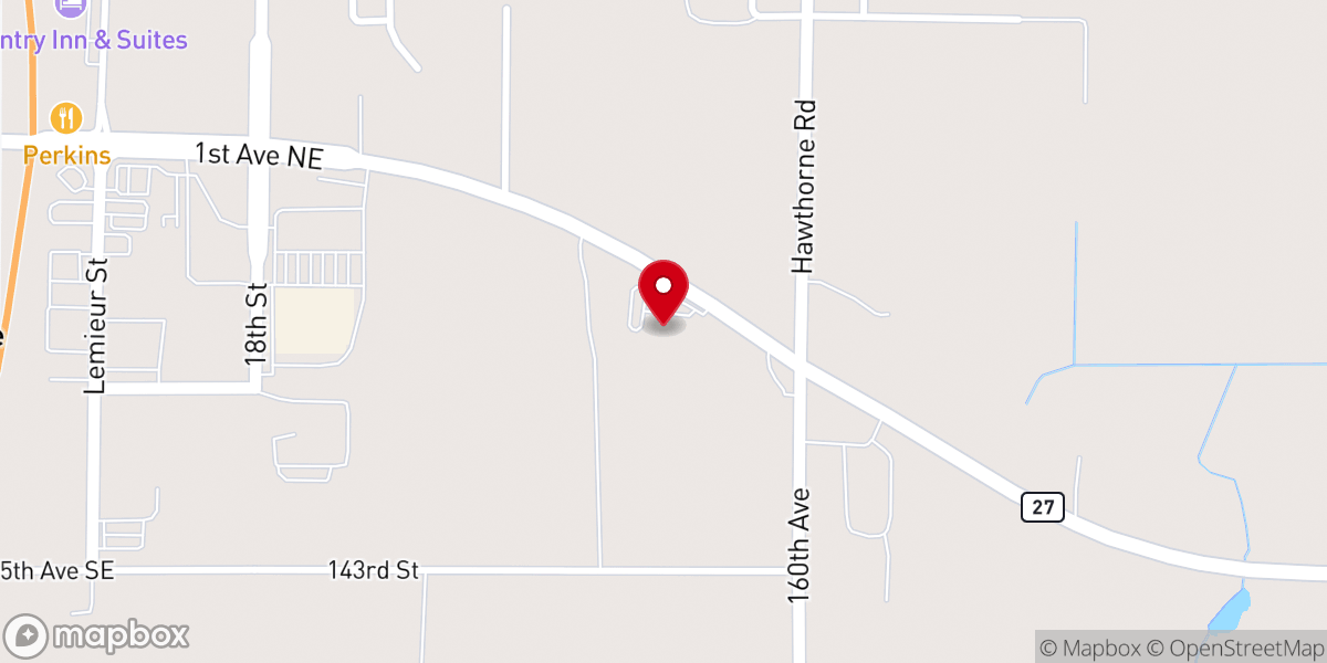 Map showing location of Falls Ballroom Wedding, Banquet & Catering Services