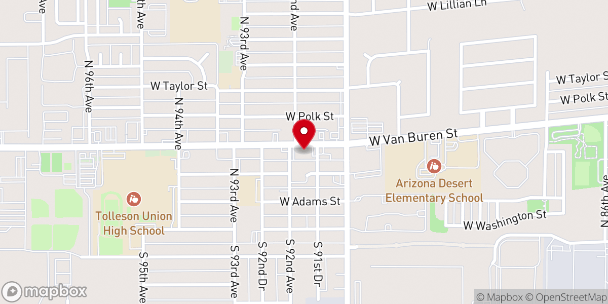 Map showing location of Family Worship Center AZ Tolleson Campus