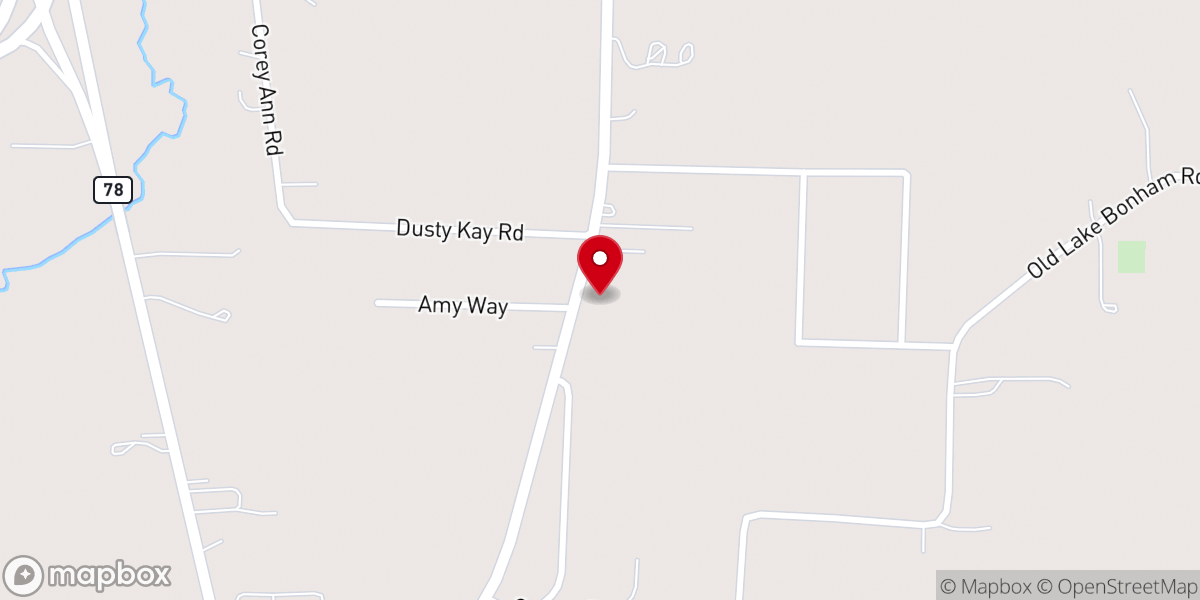 Map showing location of Fannin County Food Pantry