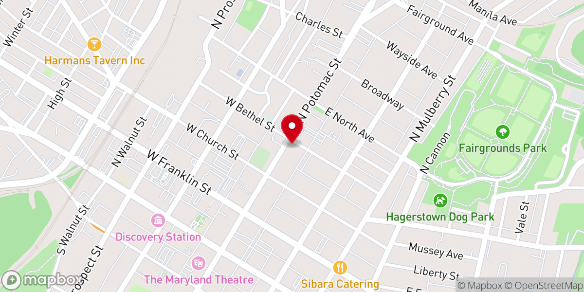 Map showing location of Trinity Lutheran Church