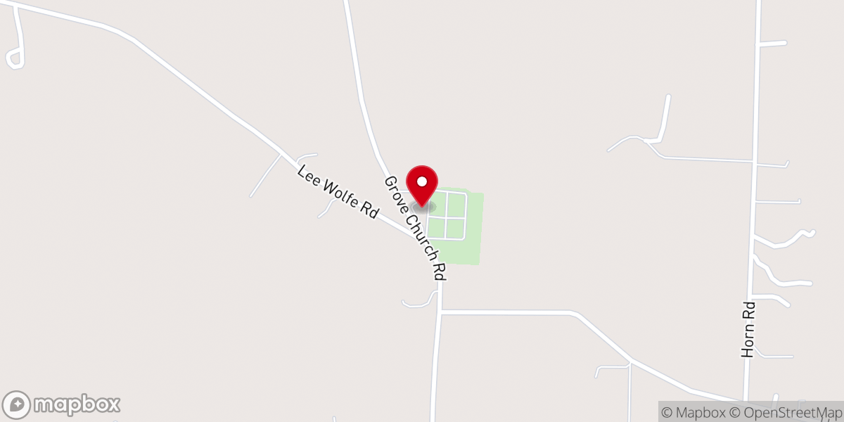 Map showing location of Grove Church of Christ