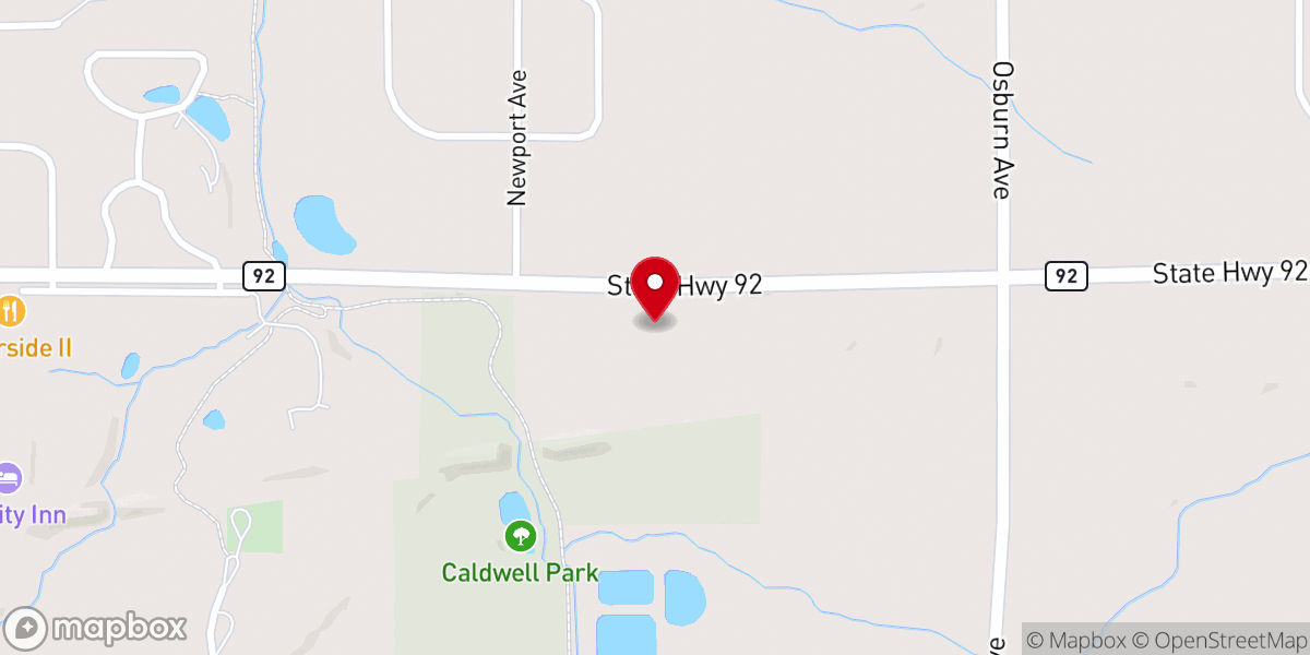 Map showing location of Hillside Bible Church
