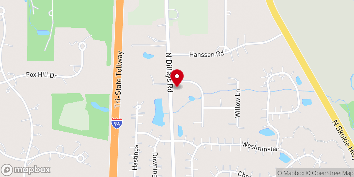 Map showing location of Grace Methodist Church Lake Bluff