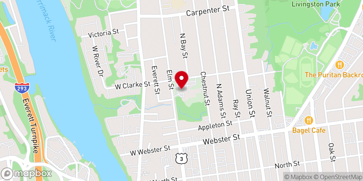 Map showing location of Brookside Congregational Church U.C.C.