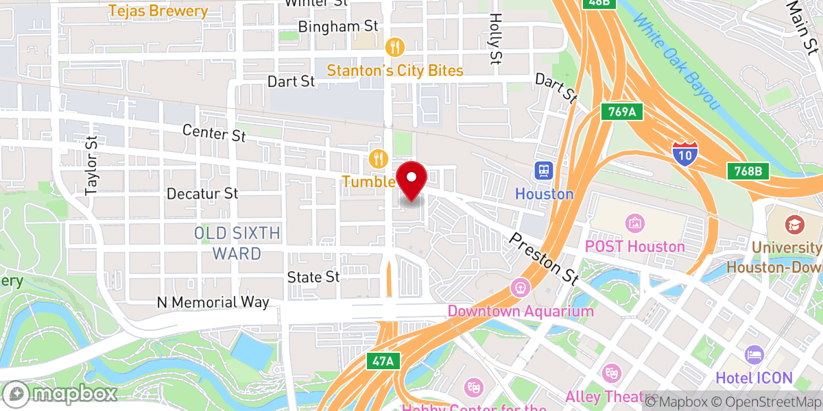 Map showing location of Trinity Downtown