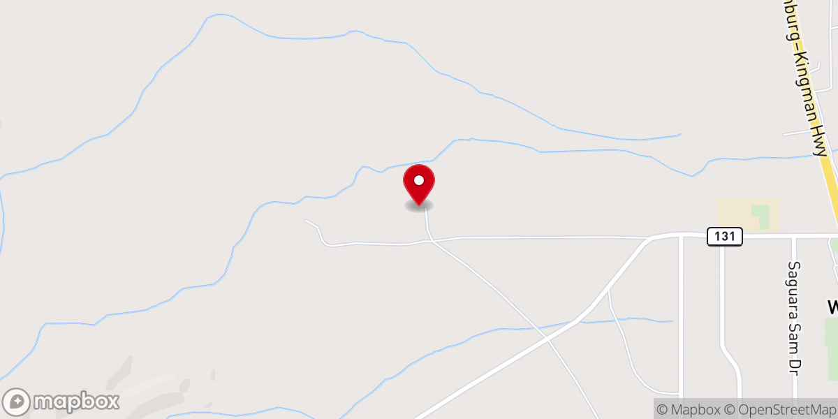 Map showing location of Wikieup Bible Church
