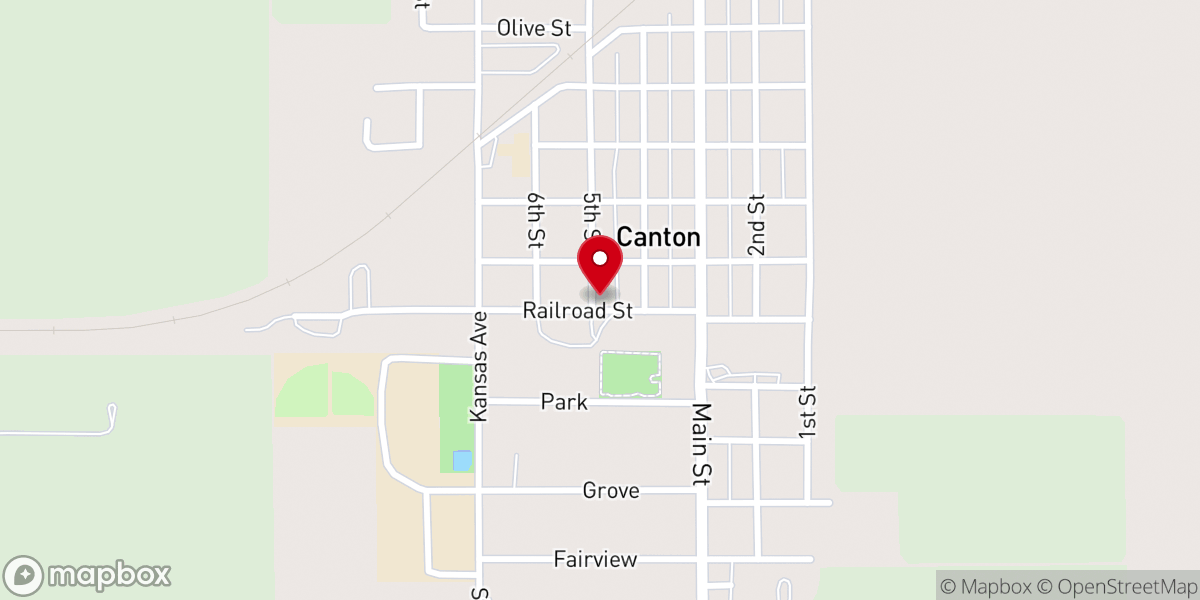 Map showing location of Canton First Christian Church