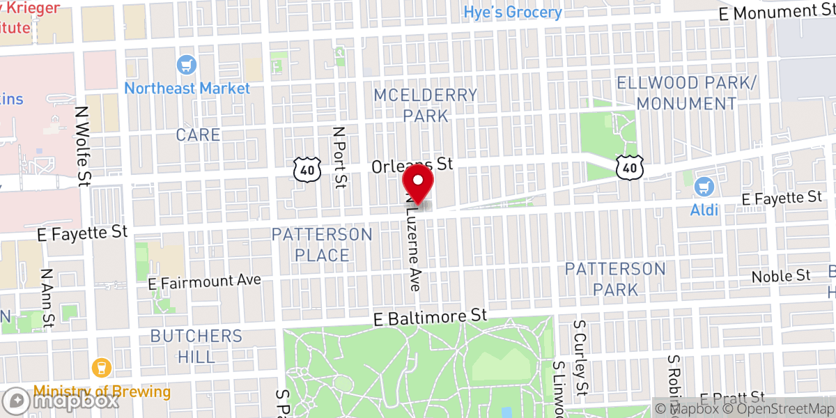 Map showing location of Ezekiel Baptist Church