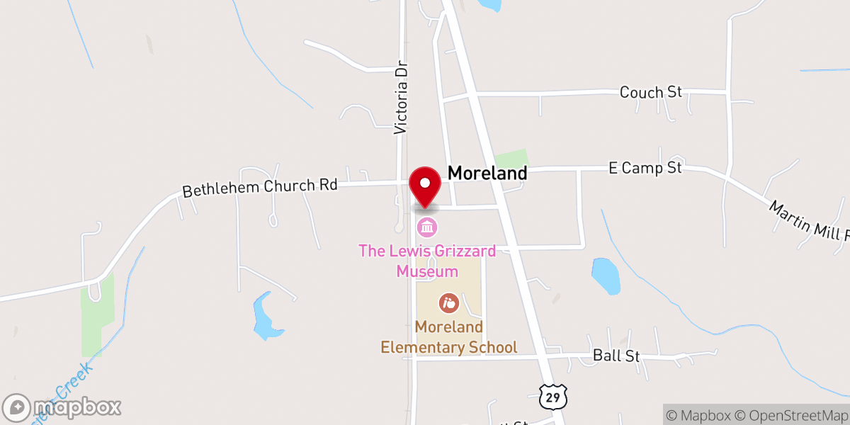 Map showing location of Old Moreland Mill