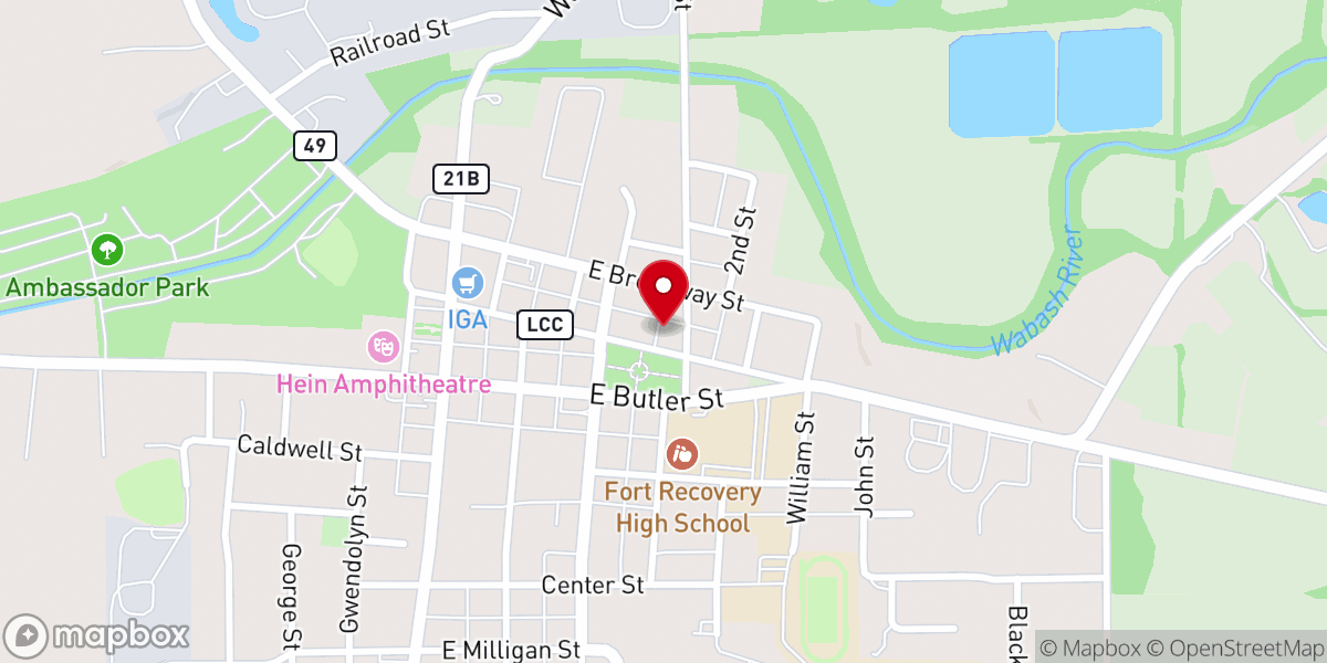 Map showing location of United Methodist Church