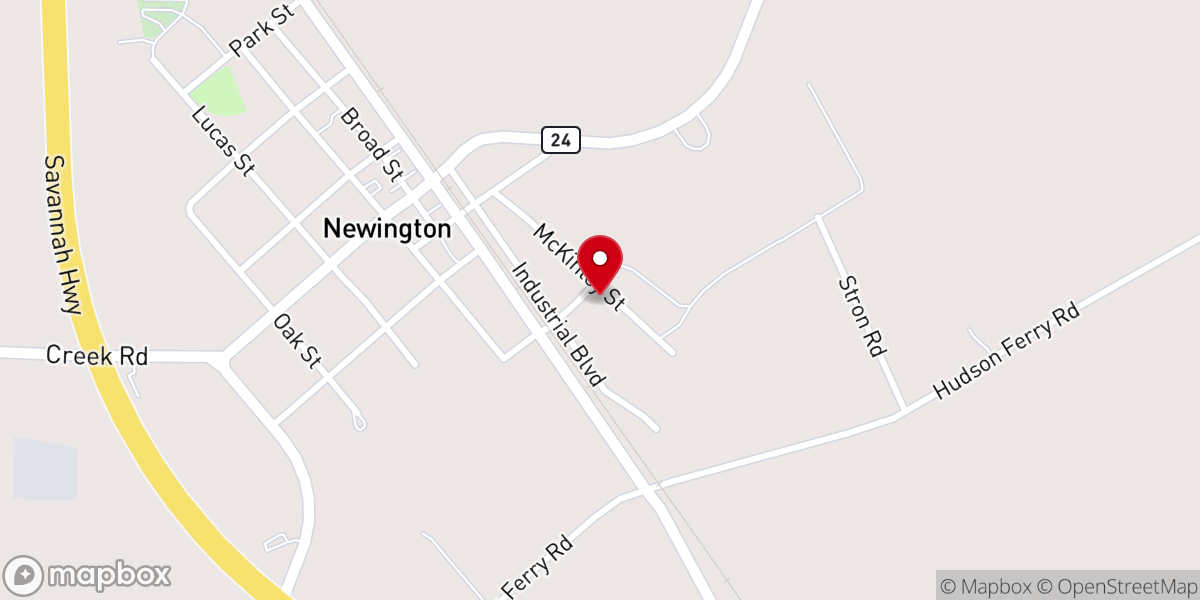 Map showing location of Thomas Grove F.B.H. Church