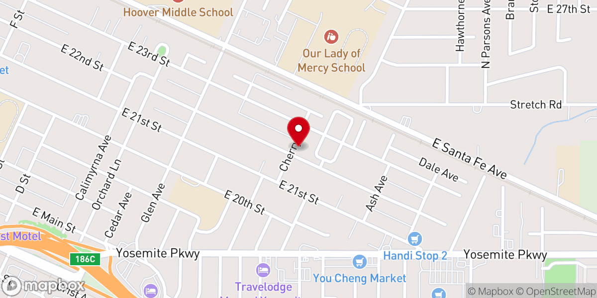 Map showing location of Christian Church of the Valley