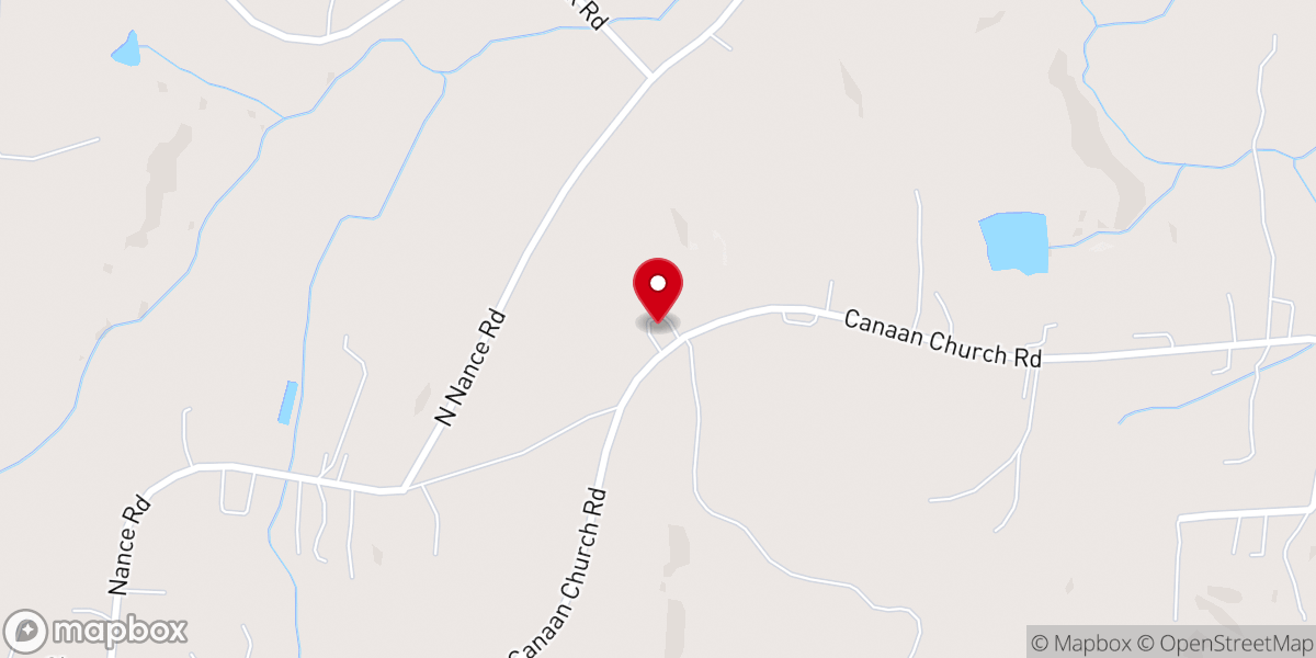 Map showing location of Canaan Church of Denton