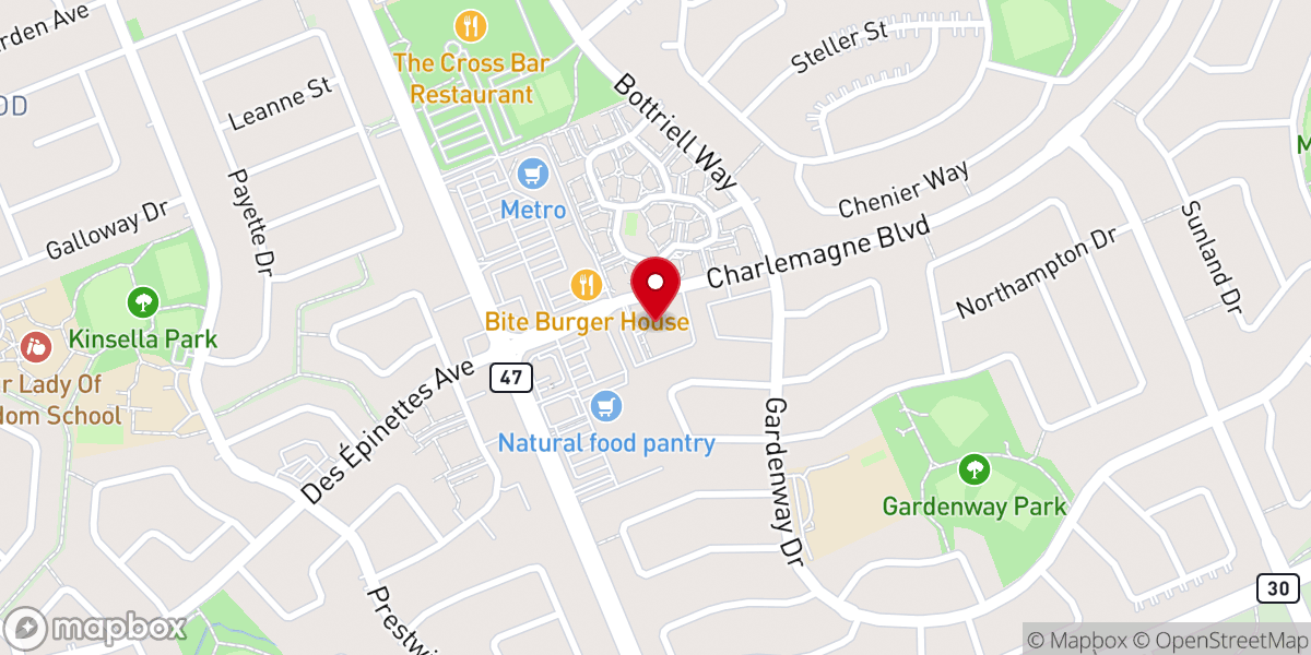 Map showing location of Bilberry Creek Baptist Church