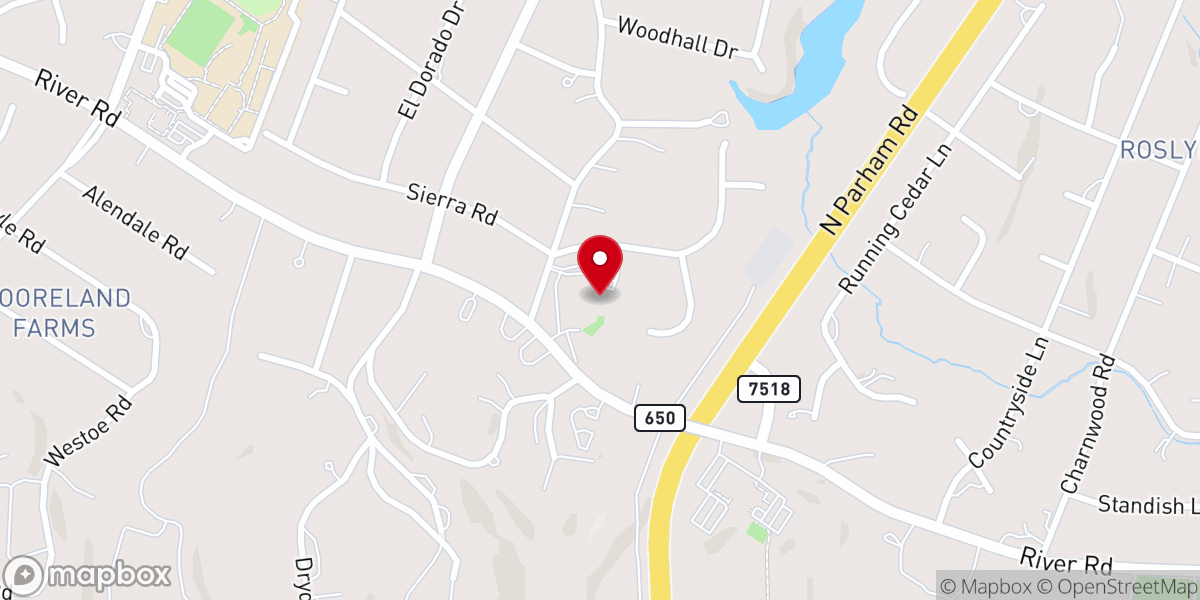 Map showing location of River Road United Methodist Church
