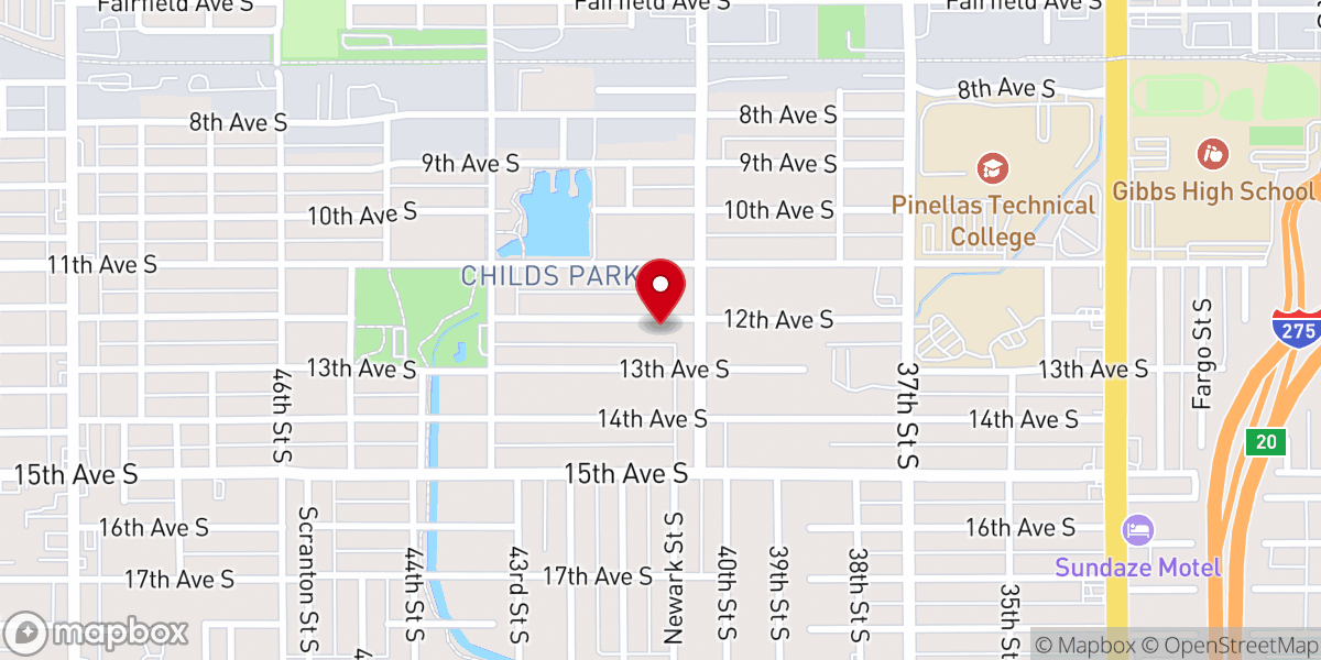 Map showing location of Dominion Worship Center