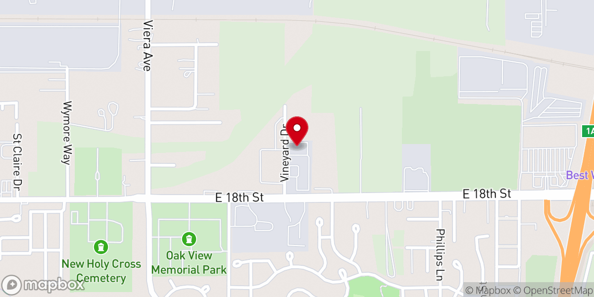 Map showing location of Calvary Chapel Crossroads