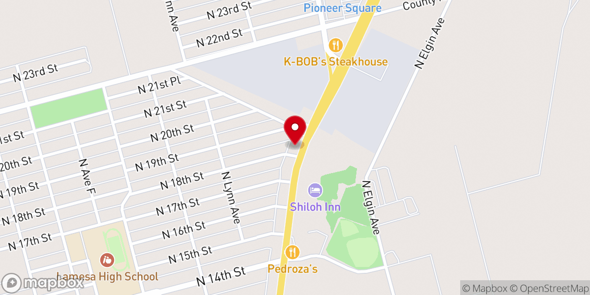 Map showing location of Lamesa Donuts