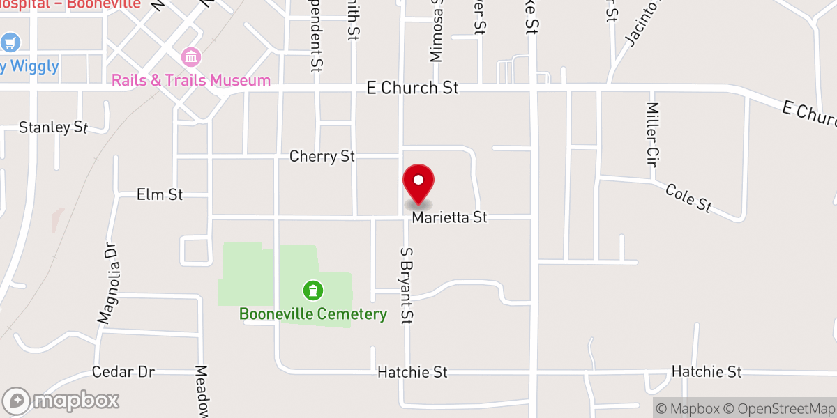 Map showing location of Prentiss Baptist Association