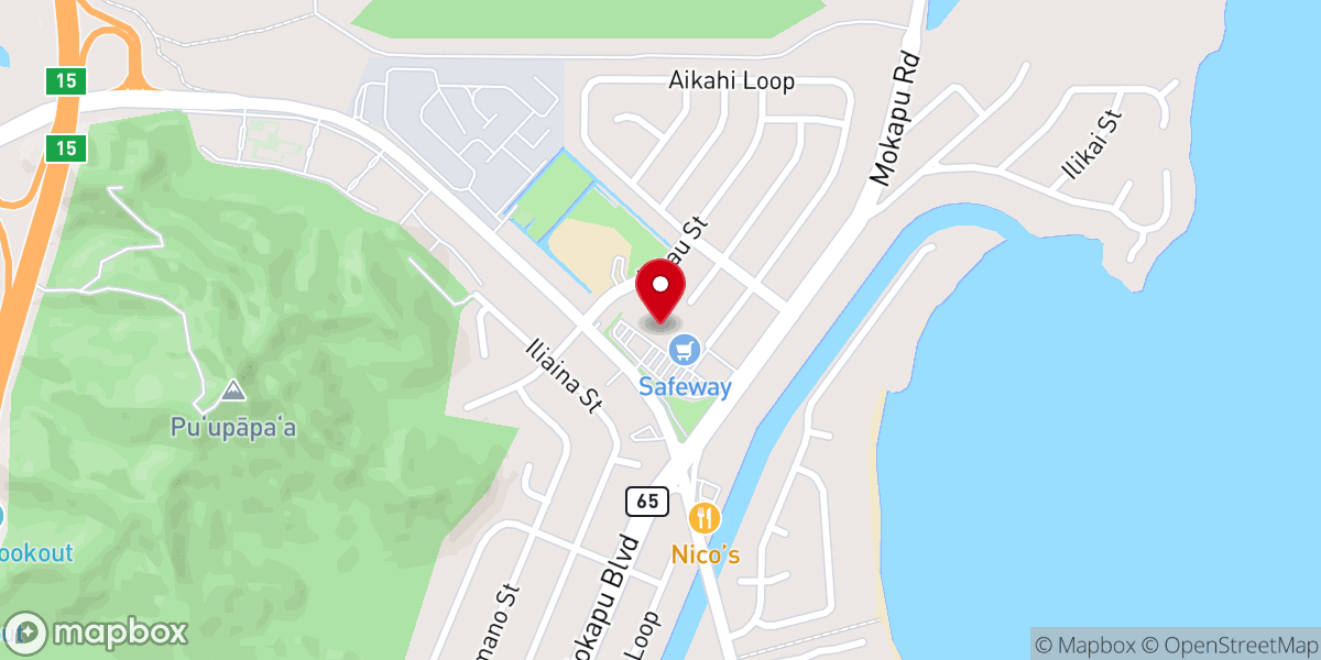 Map showing location of Calvary Chapel Windward