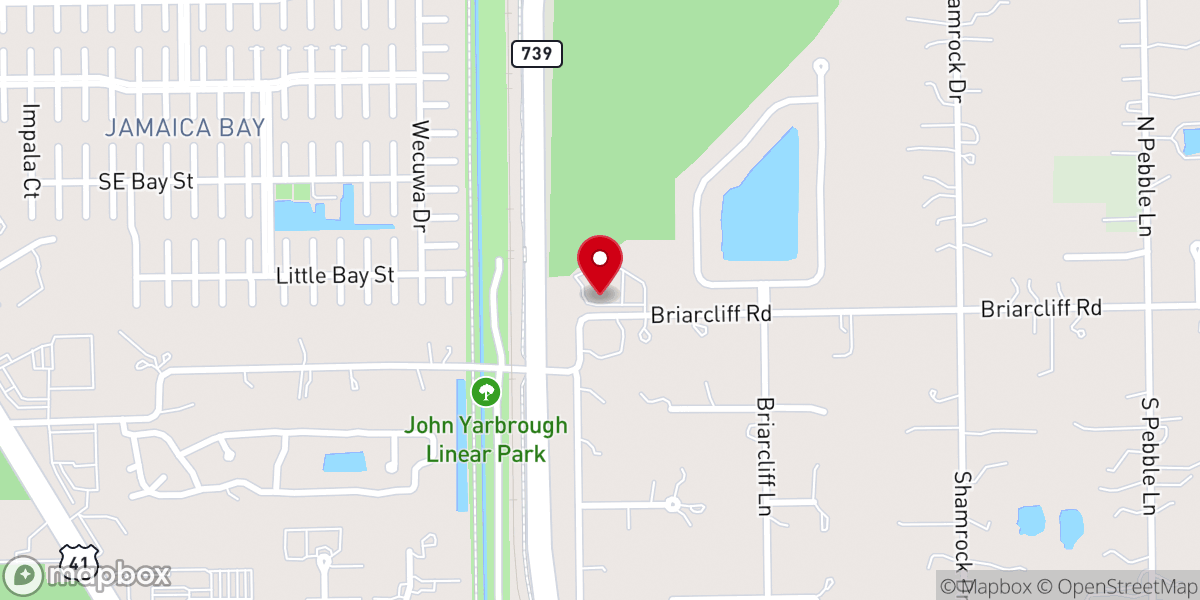 Map showing location of Parkway Baptist Church