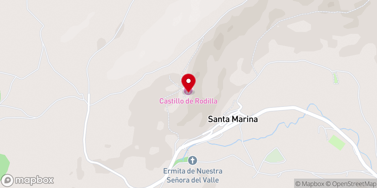 Map showing location of Castillo de Monasterio de Rodilla