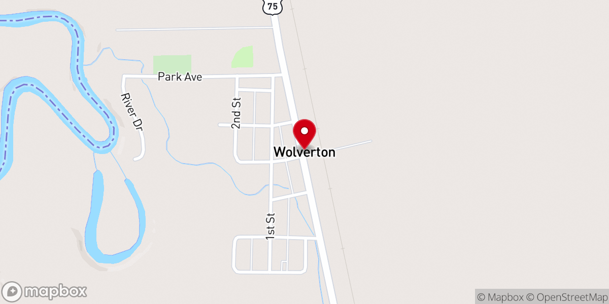Map showing location of Wolverton