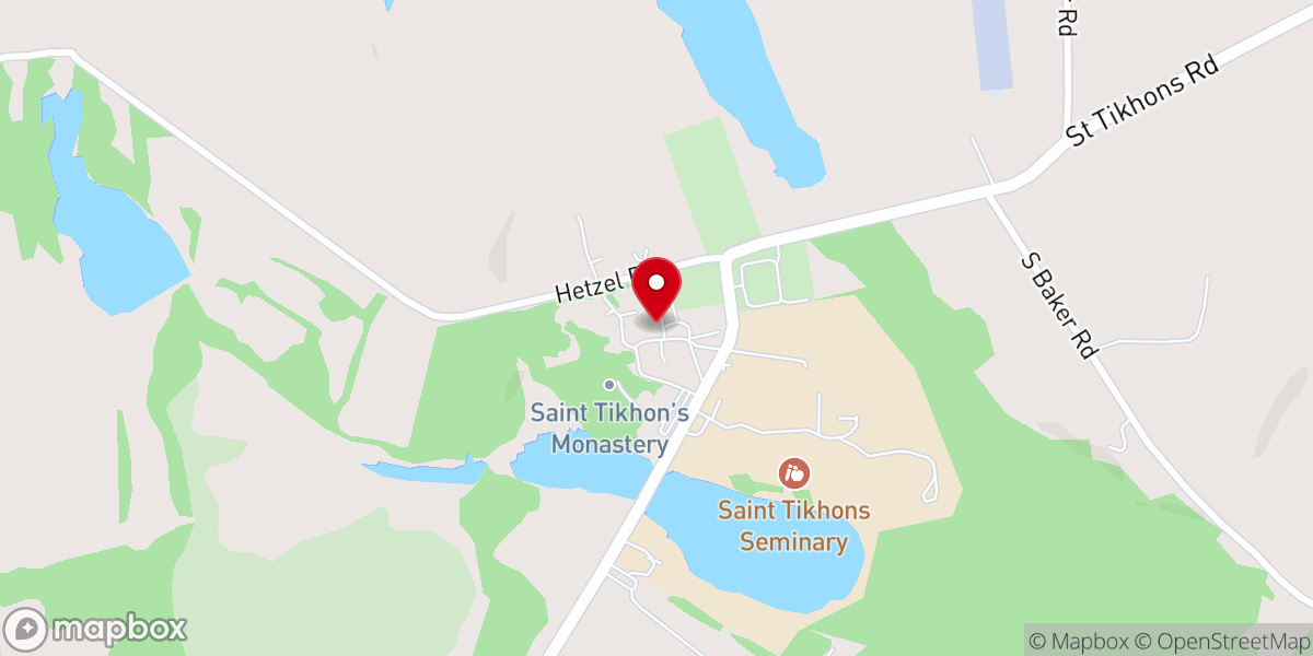 Map showing location of The Monastery of St. Tikhon of Zadonsk
